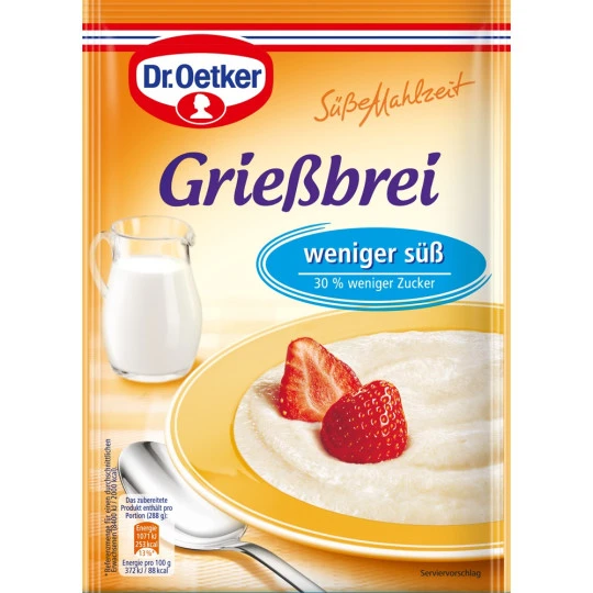 Dr. Oetker Grießbrei Weniger Süß 76G 1 Dr. Oetker Grießbrei Weniger Süß 76G