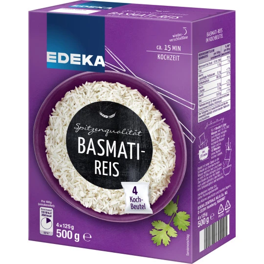 Basmati-Reis Im Kochbeutel 4x 125G 1 Basmati-Reis Im Kochbeutel 4x 125G