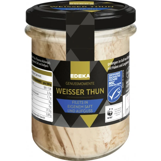 Genussmomente Weißer Thun Filets In Eigenem Saft Und Aufguss 190G